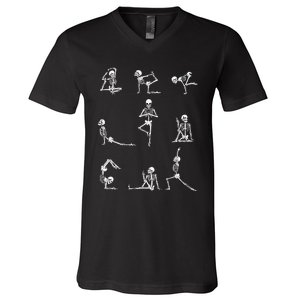 Yoga Skeleton For A Yoga Fan V-Neck T-Shirt