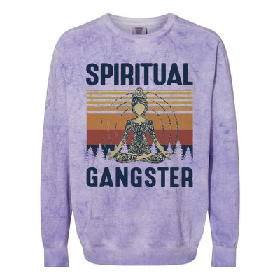 Yoga Spiritual Gangsters Vintage Yoga Lover Cool Gift Colorblast Crewneck Sweatshirt