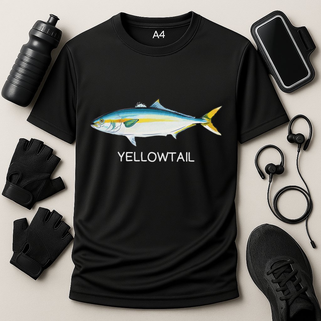 Yellowtail Saltwater Game Fish Cooling Performance Crew T-Shirt