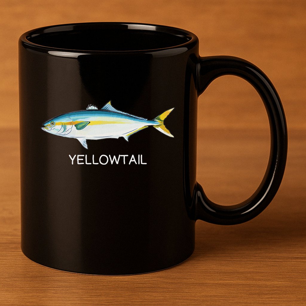 Yellowtail Saltwater Game Fish 11oz C Handle Ceramic Mug