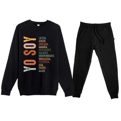 Yo Soy Hispanic Mujer Latina Camisa De Latina Chingona Premium Crewneck Sweatsuit Set