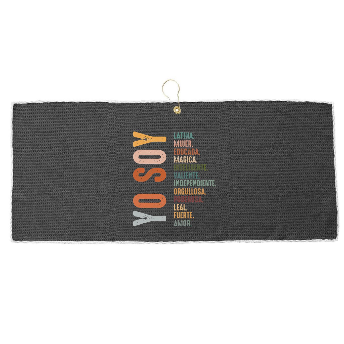 Yo Soy Hispanic Mujer Latina Camisa De Latina Chingona Large Microfiber Waffle Golf Towel