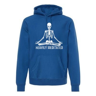 Yoga Skeleton Heavily Meditated Gift Premium Hoodie