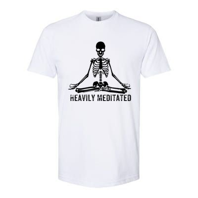 Yoga Skeleton Heavily Meditated Gift Softstyle® CVC T-Shirt