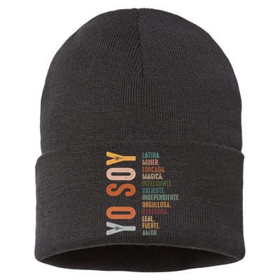 Yo Soy Hispanic Mujer Latina Camisa De Latina Chingona Sustainable Knit Beanie