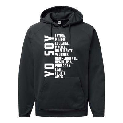 Yo Soy Hispanic Mujer Latina Camisa De Latina Chingona Performance Fleece Hoodie