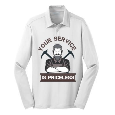 Your Service Is Priceless Silk Touch Performance Long Sleeve Polo