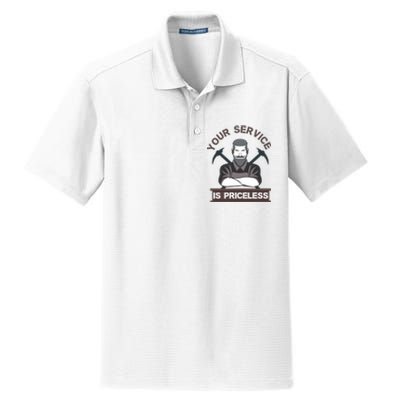 Your Service Is Priceless Dry Zone Grid Polo