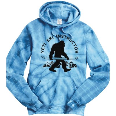 Yeti Ski Instructor Mountain Ape Snowman Skiin Tie Dye Hoodie