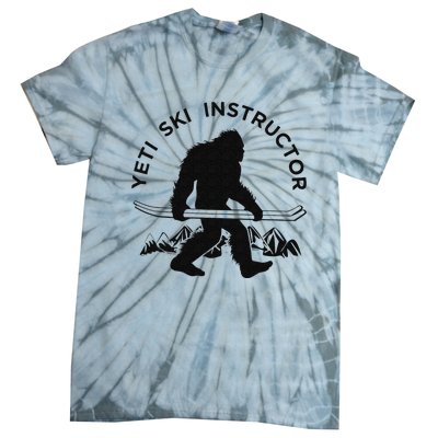 Yeti Ski Instructor Mountain Ape Snowman Skiin Tie-Dye T-Shirt