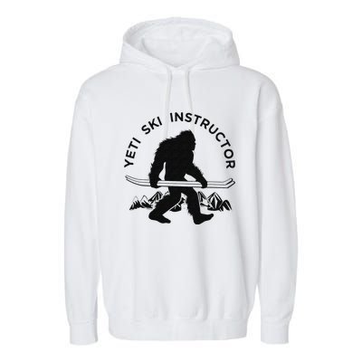 Yeti Ski Instructor Mountain Ape Snowman Skiin Garment-Dyed Fleece Hoodie