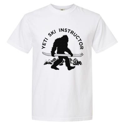 Yeti Ski Instructor Mountain Ape Snowman Skiin Garment-Dyed Heavyweight T-Shirt