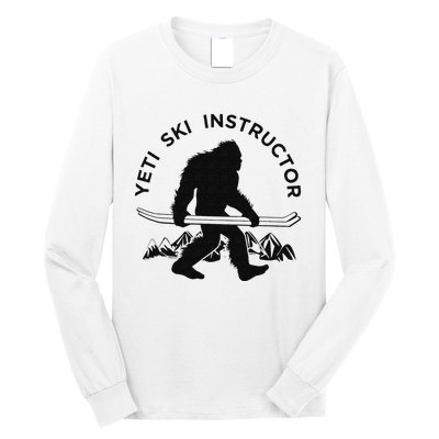 Yeti Ski Instructor Mountain Ape Snowman Skiin Long Sleeve Shirt