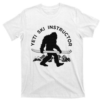 Yeti Ski Instructor Mountain Ape Snowman Skiin T-Shirt