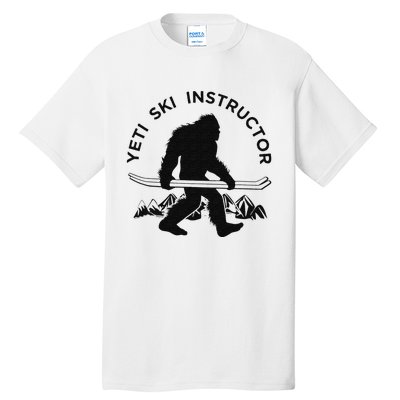 Yeti Ski Instructor Mountain Ape Snowman Skiin Tall T-Shirt