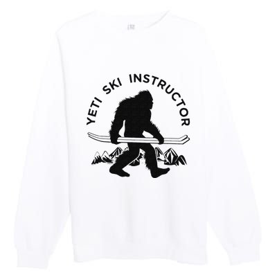 Yeti Ski Instructor Mountain Ape Snowman Skiin Premium Crewneck Sweatshirt