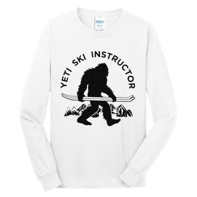 Yeti Ski Instructor Mountain Ape Snowman Skiin Tall Long Sleeve T-Shirt