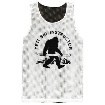 Yeti Ski Instructor Mountain Ape Snowman Skiin Mesh Reversible Basketball Jersey Tank