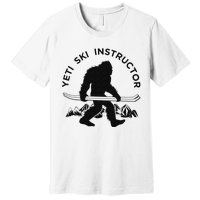 Yeti Ski Instructor Mountain Ape Snowman Skiin Premium T-Shirt