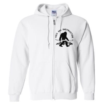 Yeti Ski Instructor Mountain Ape Snowman Skiin Full Zip Hoodie