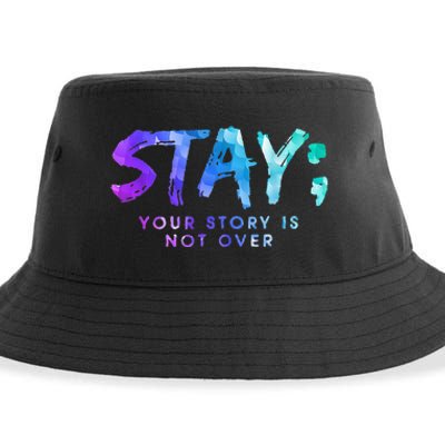 Your Story Is Not Over Stay Suicide Prevention Awareness Sustainable Bucket Hat