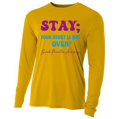 Your Story Is Not Over Stay Suicide Prevention Awareness Cooling Performance Long Sleeve Crew