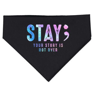 Your Story Is Not Over Stay Suicide Prevention Awareness USA-Made Doggie Bandana