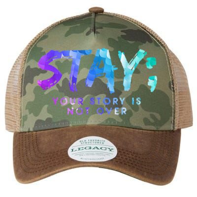 Your Story Is Not Over Stay Suicide Prevention Awareness Legacy Tie Dye Trucker Hat