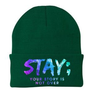 Your Story Is Not Over Stay Suicide Prevention Awareness Knit Cap Winter Beanie