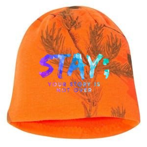 Your Story Is Not Over Stay Suicide Prevention Awareness Kati - Camo Knit Beanie