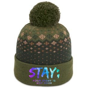 Your Story Is Not Over Stay Suicide Prevention Awareness The Baniff Cuffed Pom Beanie