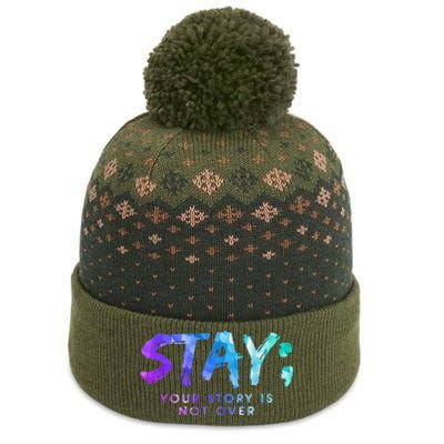 Your Story Is Not Over Stay Suicide Prevention Awareness The Baniff Cuffed Pom Beanie