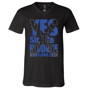 Yes Sir I Can Boogie! Scottish Flag Scotland V-Neck T-Shirt