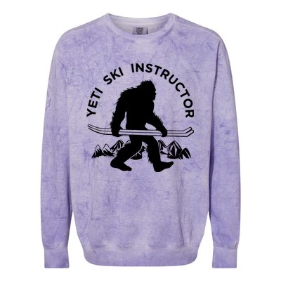 Yeti Ski Instructor Tee, Mountain Ape Snowman Skiing Colorblast Crewneck Sweatshirt