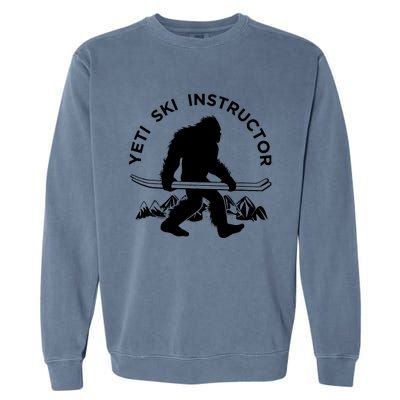 Yeti Ski Instructor Tee, Mountain Ape Snowman Skiing Garment-Dyed Sweatshirt