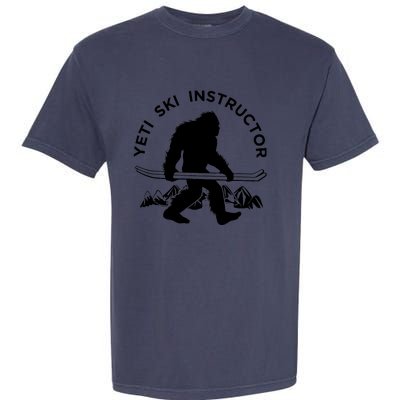 Yeti Ski Instructor Tee, Mountain Ape Snowman Skiing Garment-Dyed Heavyweight T-Shirt