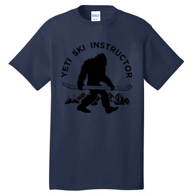 Yeti Ski Instructor Tee, Mountain Ape Snowman Skiing Tall T-Shirt