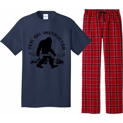 Yeti Ski Instructor Tee, Mountain Ape Snowman Skiing Pajama Set