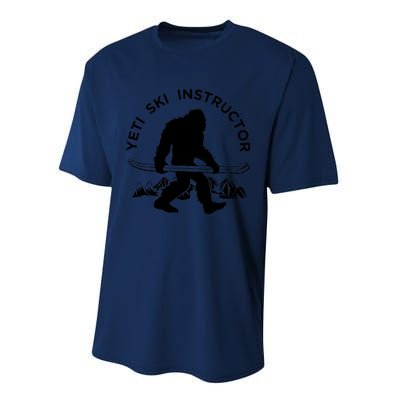 Yeti Ski Instructor Tee, Mountain Ape Snowman Skiing Performance Sprint T-Shirt