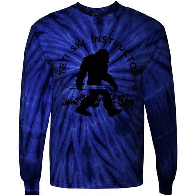 Yeti Ski Instructor Tee, Mountain Ape Snowman Skiing Tie-Dye Long Sleeve Shirt