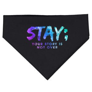 Your Story Is Not Over Stay Suicide Prevention Awareness USA-Made Doggie Bandana