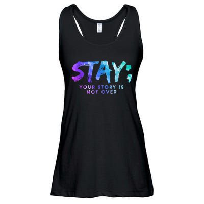 Your Story Is Not Over Stay Suicide Prevention Awareness Ladies Essential Flowy Tank