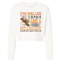 You Smell Like Drama And A Headache Please Get Away From Me Cropped Pullover Crew