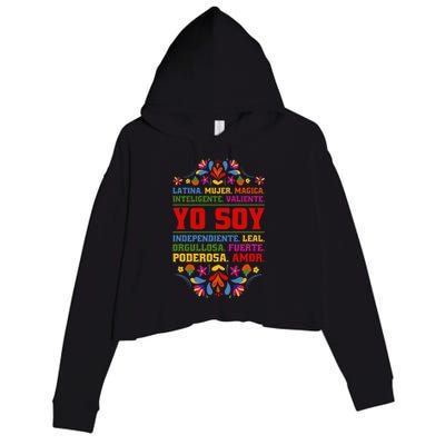 Yo Soy Latina Hispanic Heritage Month Crop Fleece Hoodie