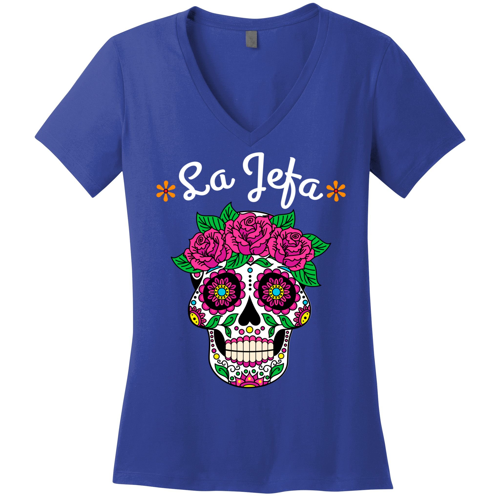 Yo Soy La Jefa Dia De Los Muertos Day Of The Dead Cute Gift Women's V-Neck T-Shirt