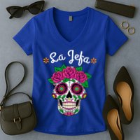 Yo Soy La Jefa Dia De Los Muertos Day Of The Dead Cute Gift Women's V-Neck T-Shirt
