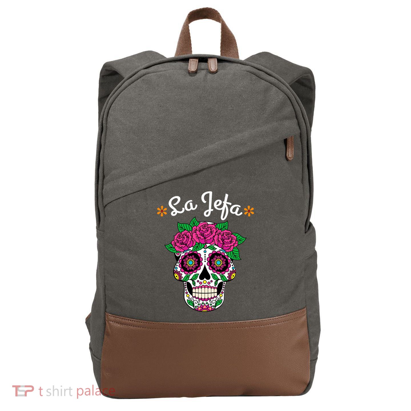 Yo Soy La Jefa Dia De Los Muertos Day Of The Dead Cute Gift Cotton Canvas Backpack
