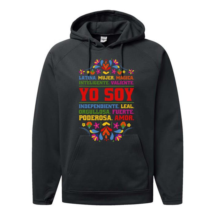 Yo Soy Latina Hispanic Heritage Month Gift Performance Fleece Hoodie