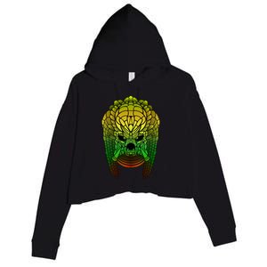 Yautja. Scifi Monster Design Crop Fleece Hoodie