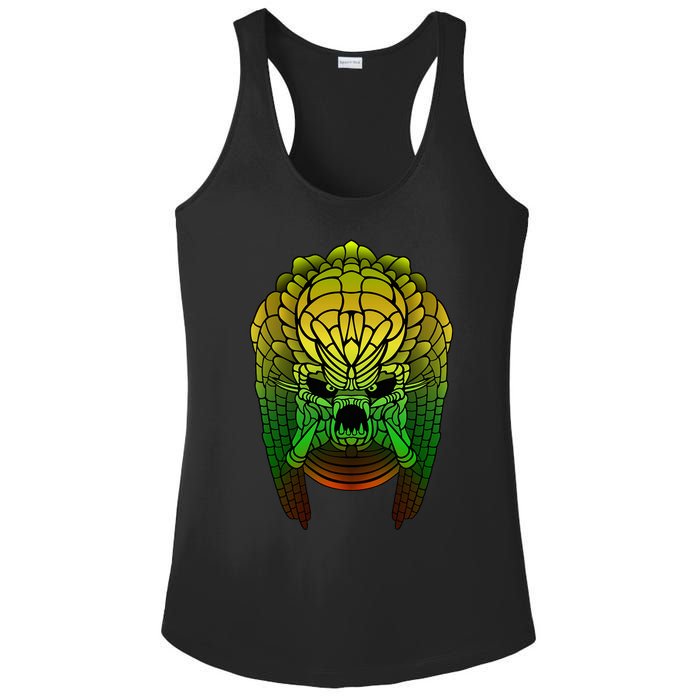 Yautja. Scifi Monster Design Ladies PosiCharge Competitor Racerback Tank